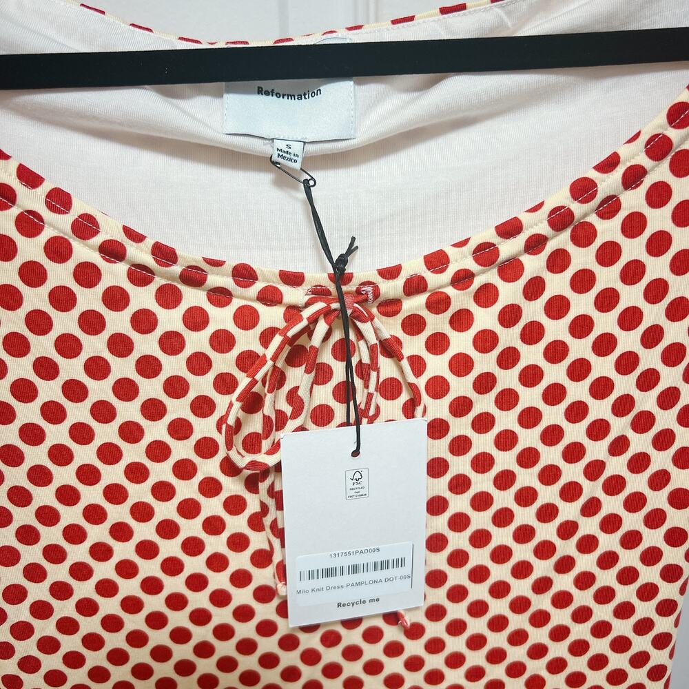 NEW! Reformation Milo Knit Dress Pamplona Dot Size S - Picture 5 of 6